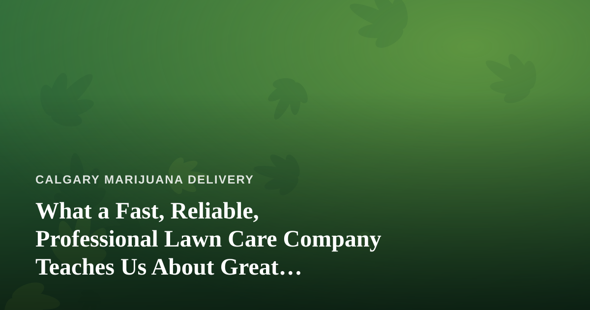 What a Fast, Reliable, Professional Lawn Care Company Teaches Us About Great Cannabis Delivery